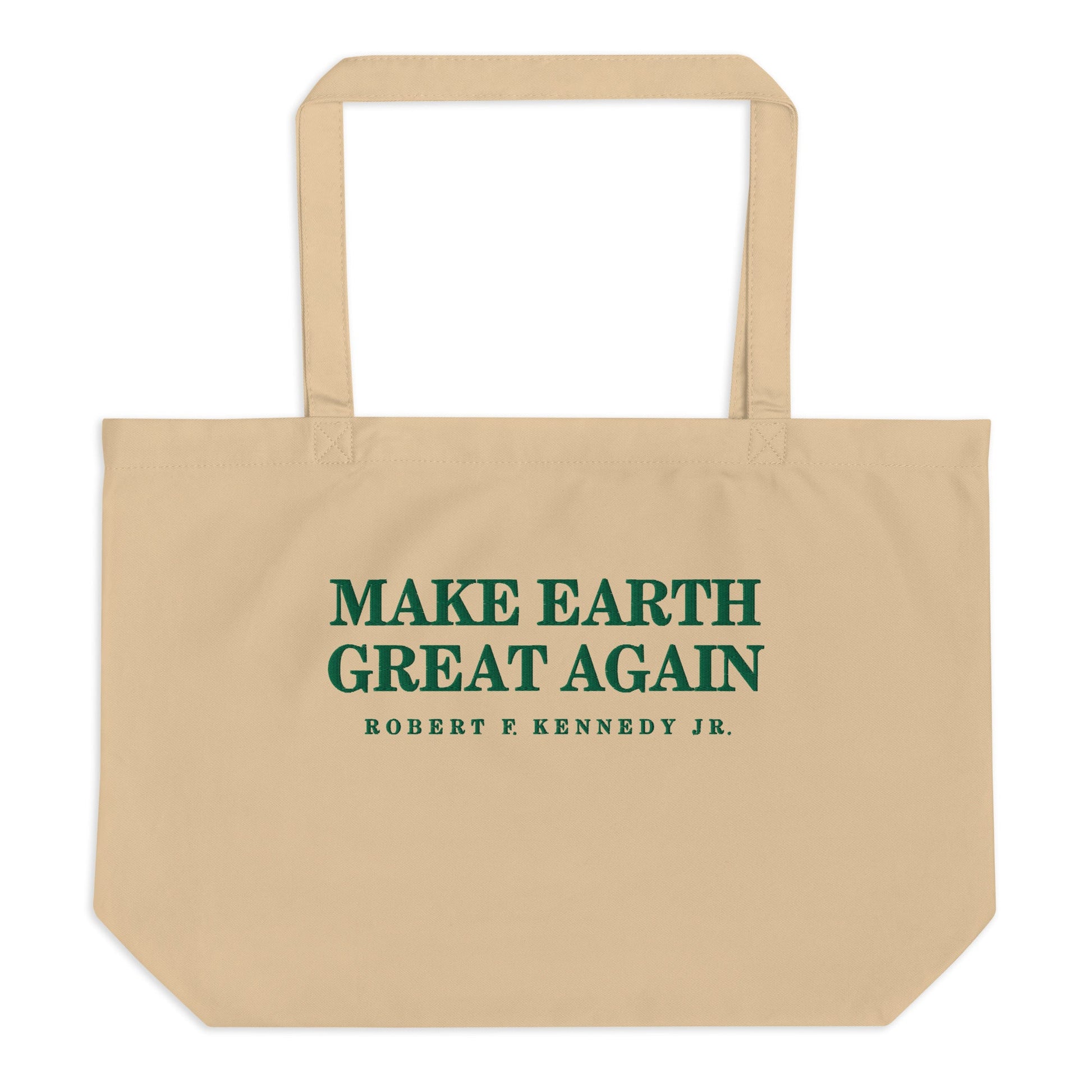 Make Earth Great Again Embroidered Large Organic Tote Bag - Team Kennedy Official Merchandise