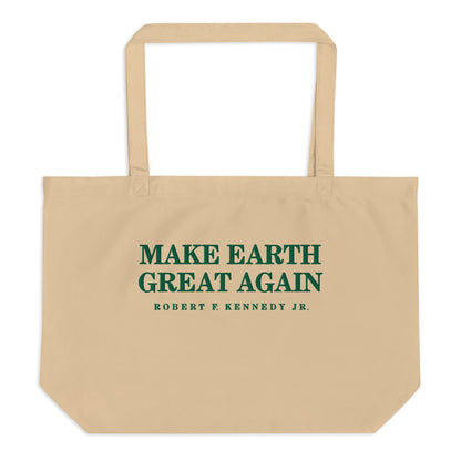 Make Earth Great Again Embroidered Large Organic Tote Bag - Team Kennedy Official Merchandise