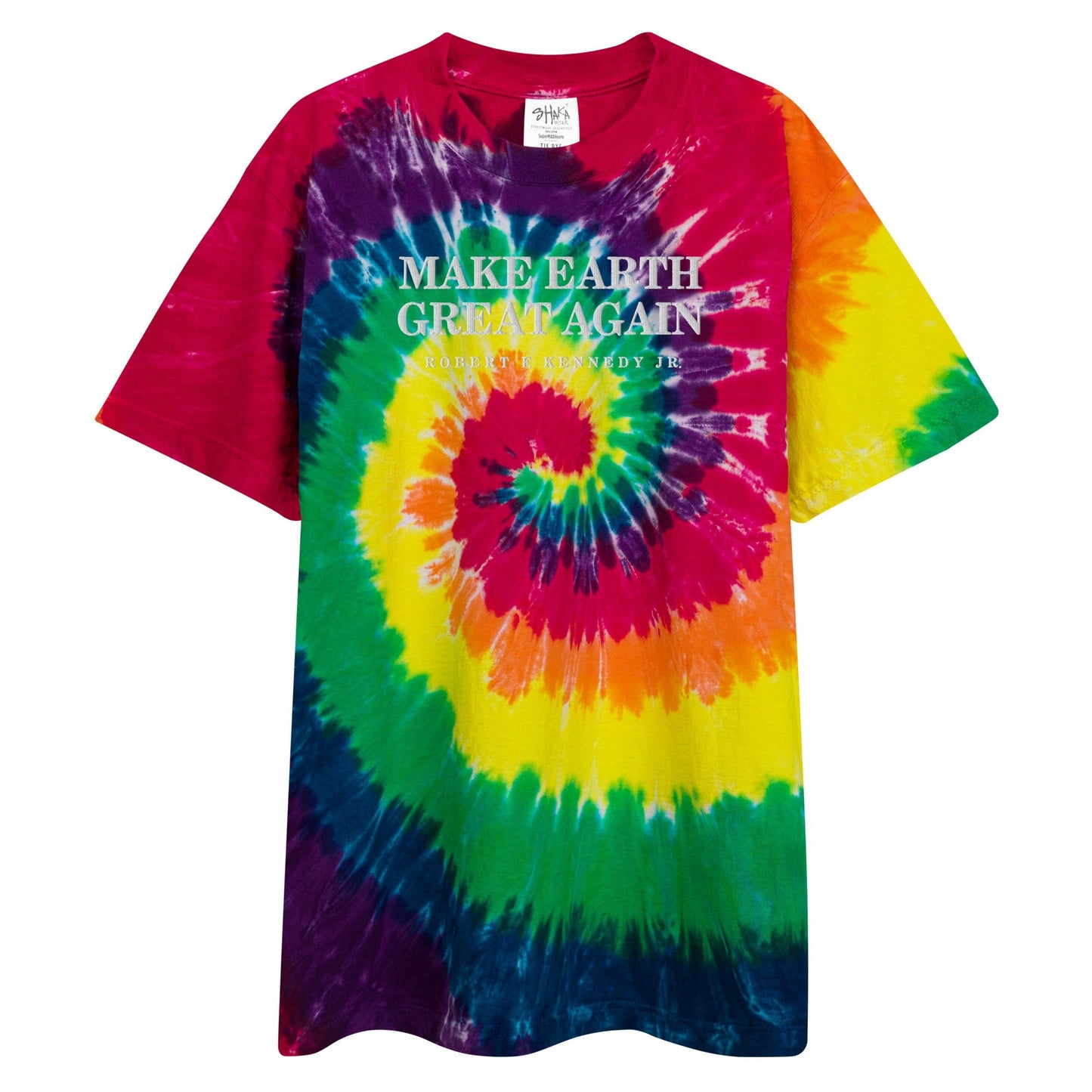 Make Earth Great Again Embroidered Oversized Tie - Dye Tee - Team Kennedy Official Merchandise