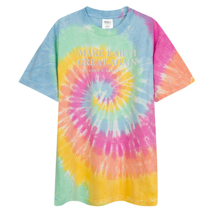 Make Earth Great Again Embroidered Oversized Tie - Dye Tee - Team Kennedy Official Merchandise