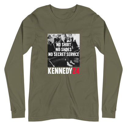 No Shirt, No Shoes, No Secret Service Unisex Long Sleeve Tee - TEAM KENNEDY. All rights reserved