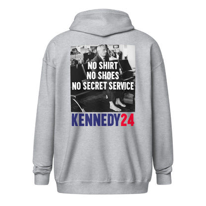 No Shirt, No Shoes, No Secret Service Unisex Zip Hoodie - TEAM KENNEDY. All rights reserved