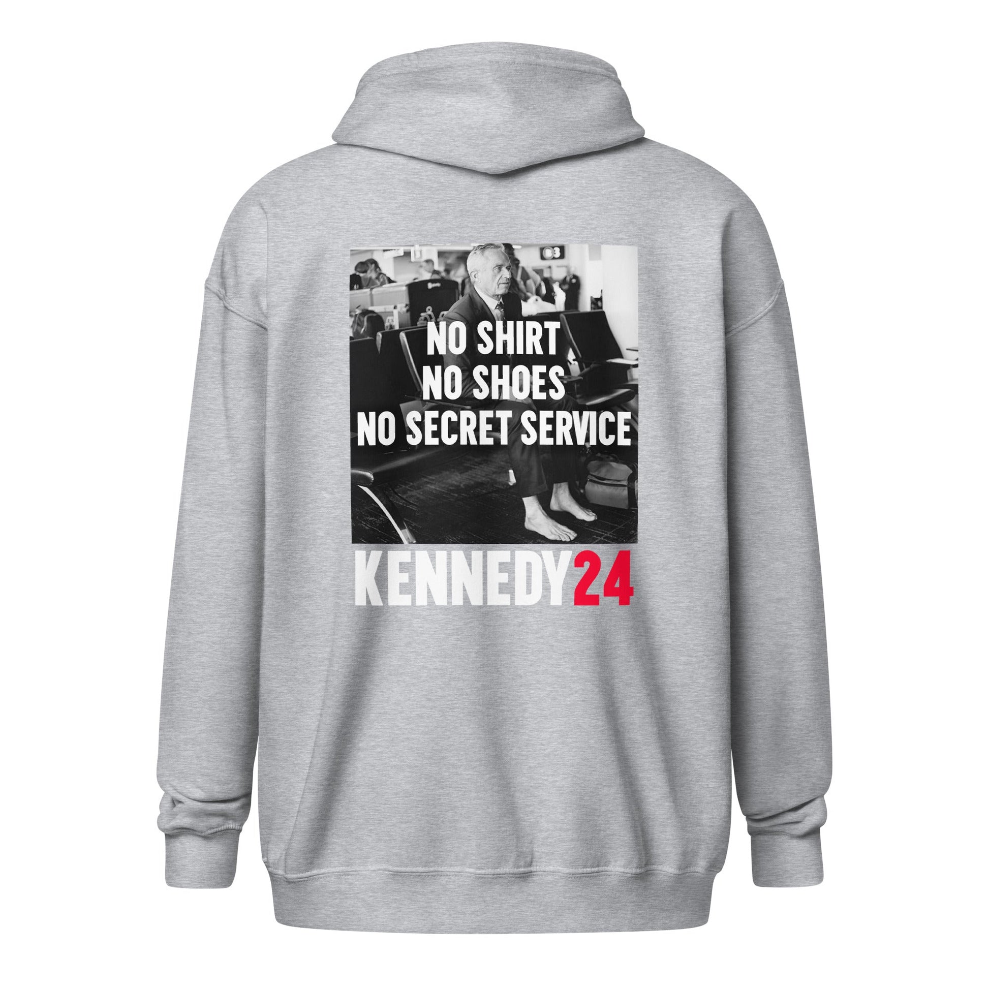 No Shirt, No Shoes, No Secret Service Unisex Zip Hoodie - Dark - TEAM KENNEDY. All rights reserved