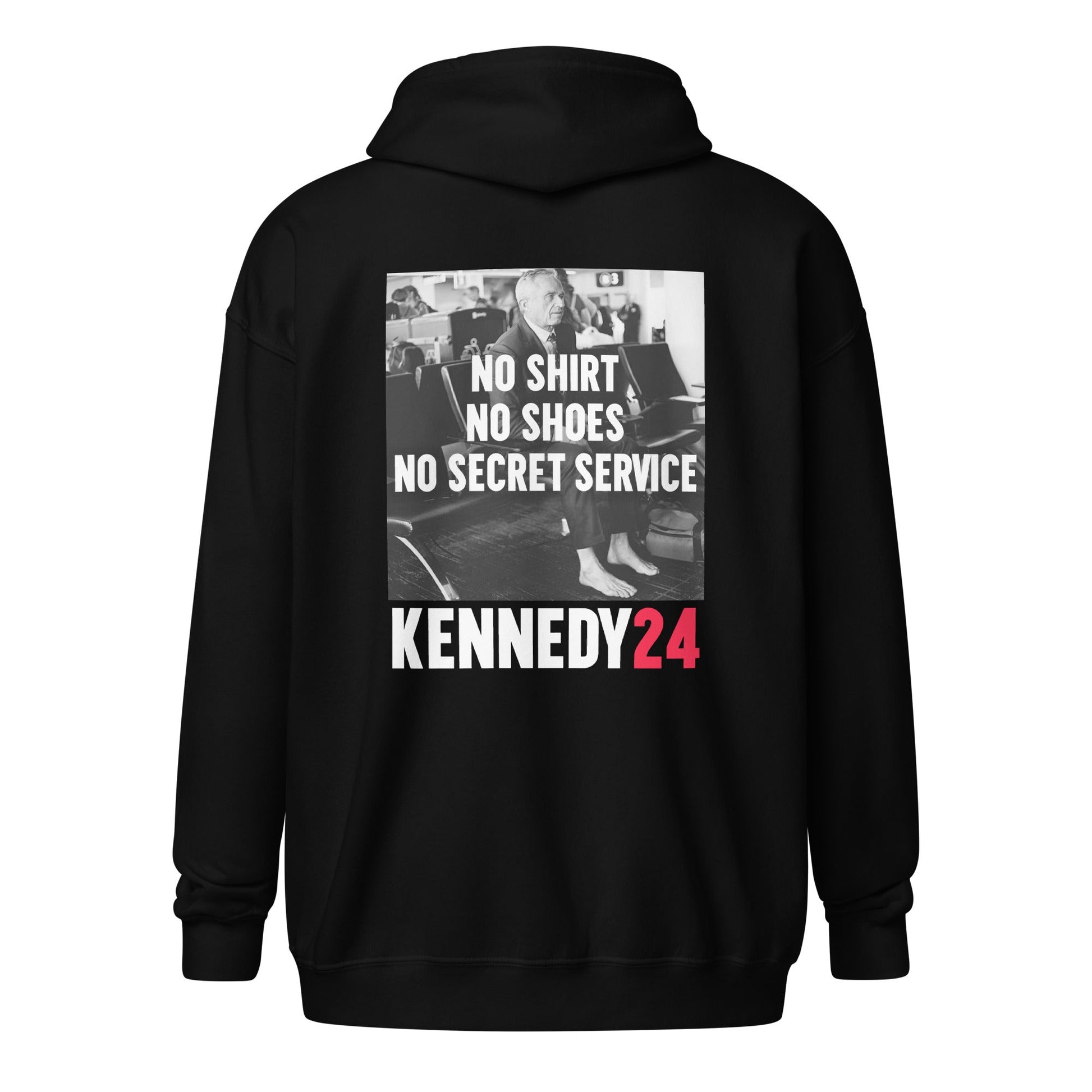 No Shirt, No Shoes, No Secret Service Unisex Zip Hoodie - Dark - TEAM KENNEDY. All rights reserved