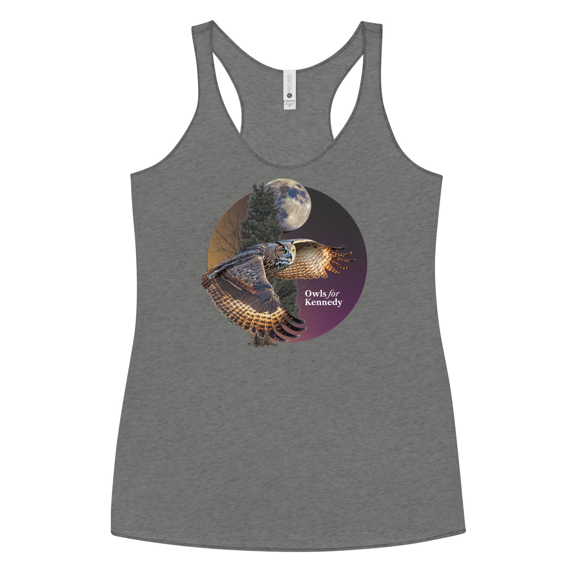 Owls for Kennedy Women's Racerback Tank - TEAM KENNEDY. All rights reserved