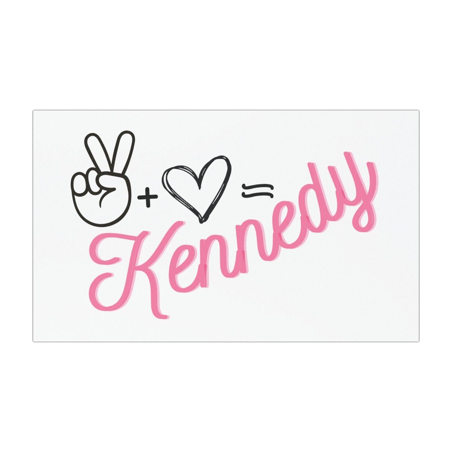 Peace + Love =Kennedy Car Magnet - Team Kennedy Official Merchandise