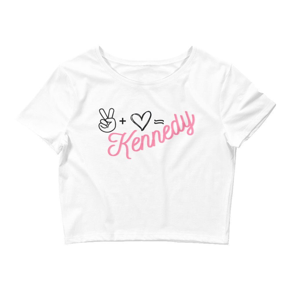 Peace + Love = Kennedy Crop Tee - TEAM KENNEDY. All rights reserved