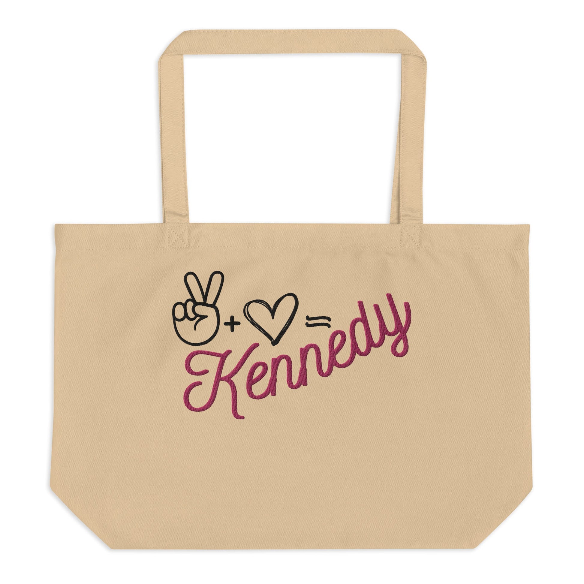 Peace + Love = Kennedy Large Organic Tote - Team Kennedy Official Merchandise