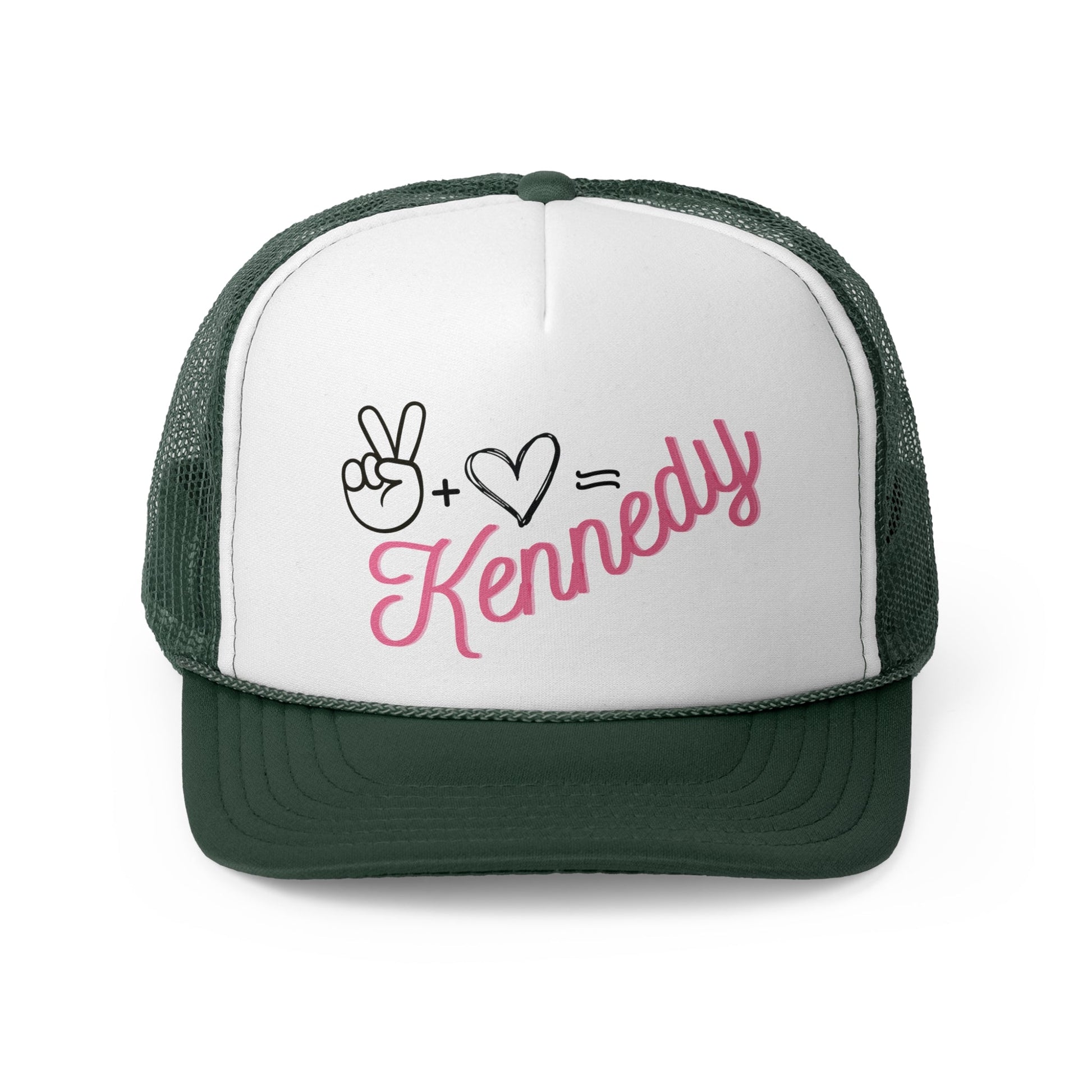 Peace + Love = Kennedy Trucker Hat - Team Kennedy Official Merchandise