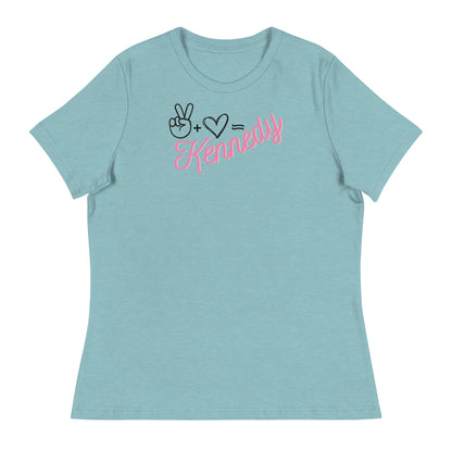 Peace + Love= Women's Relaxed Tee - TEAM KENNEDY. All rights reserved