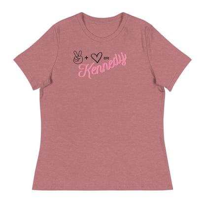 Peace + Love= Women's Relaxed Tee - TEAM KENNEDY. All rights reserved