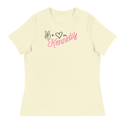 Peace + Love= Women's Relaxed Tee - TEAM KENNEDY. All rights reserved