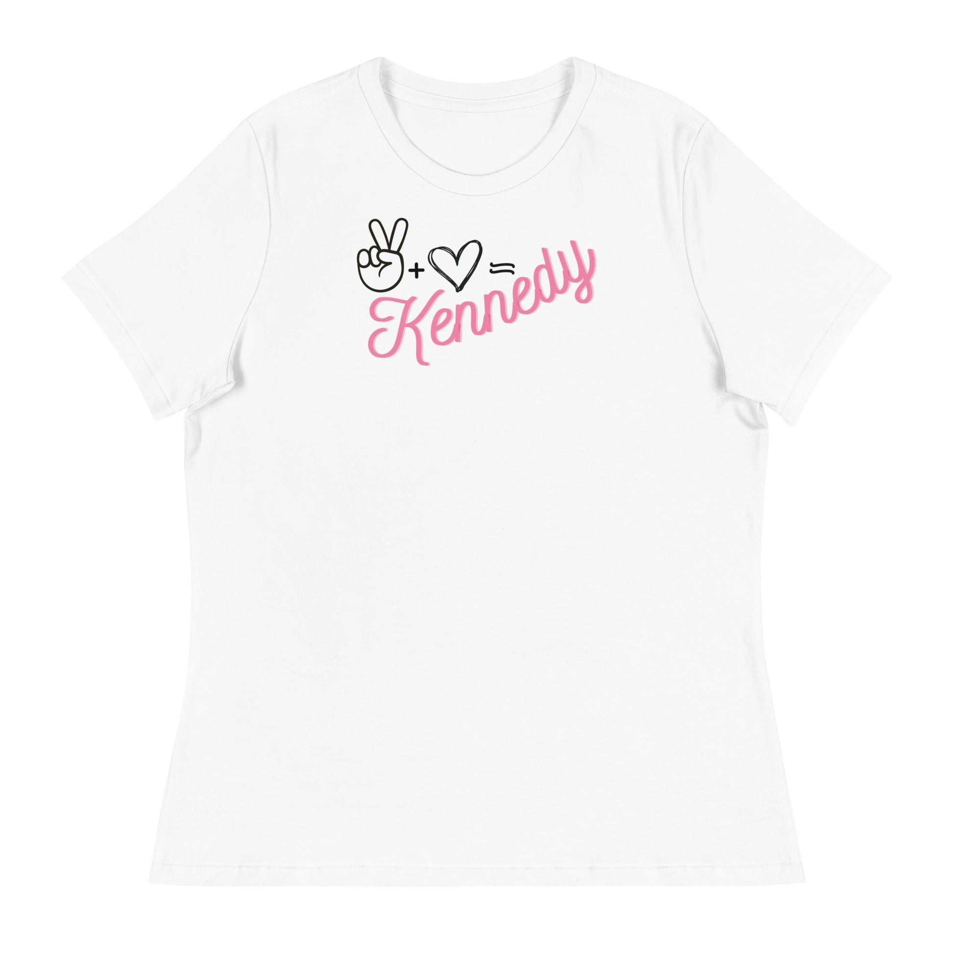 Peace + Love= Women's Relaxed Tee - TEAM KENNEDY. All rights reserved