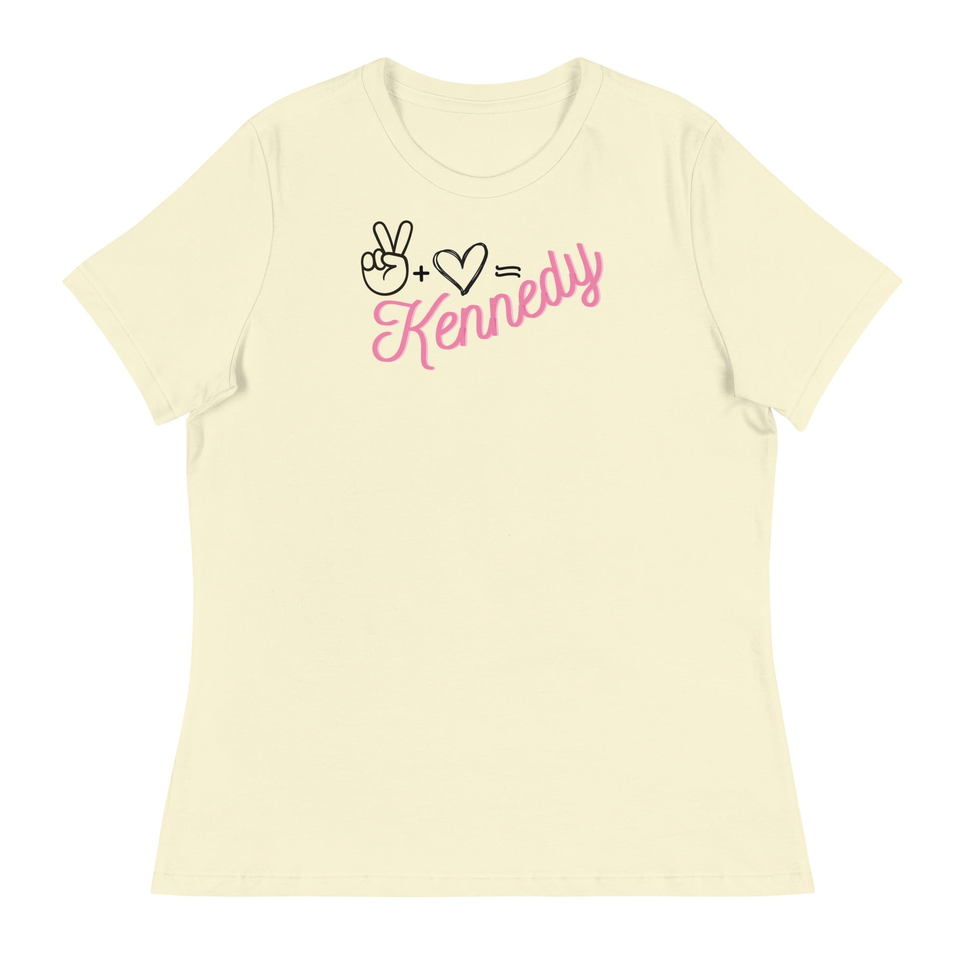 Peace + Love= Women's Relaxed Tee - TEAM KENNEDY. All rights reserved