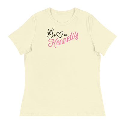 Peace + Love= Women's Relaxed Tee - TEAM KENNEDY. All rights reserved