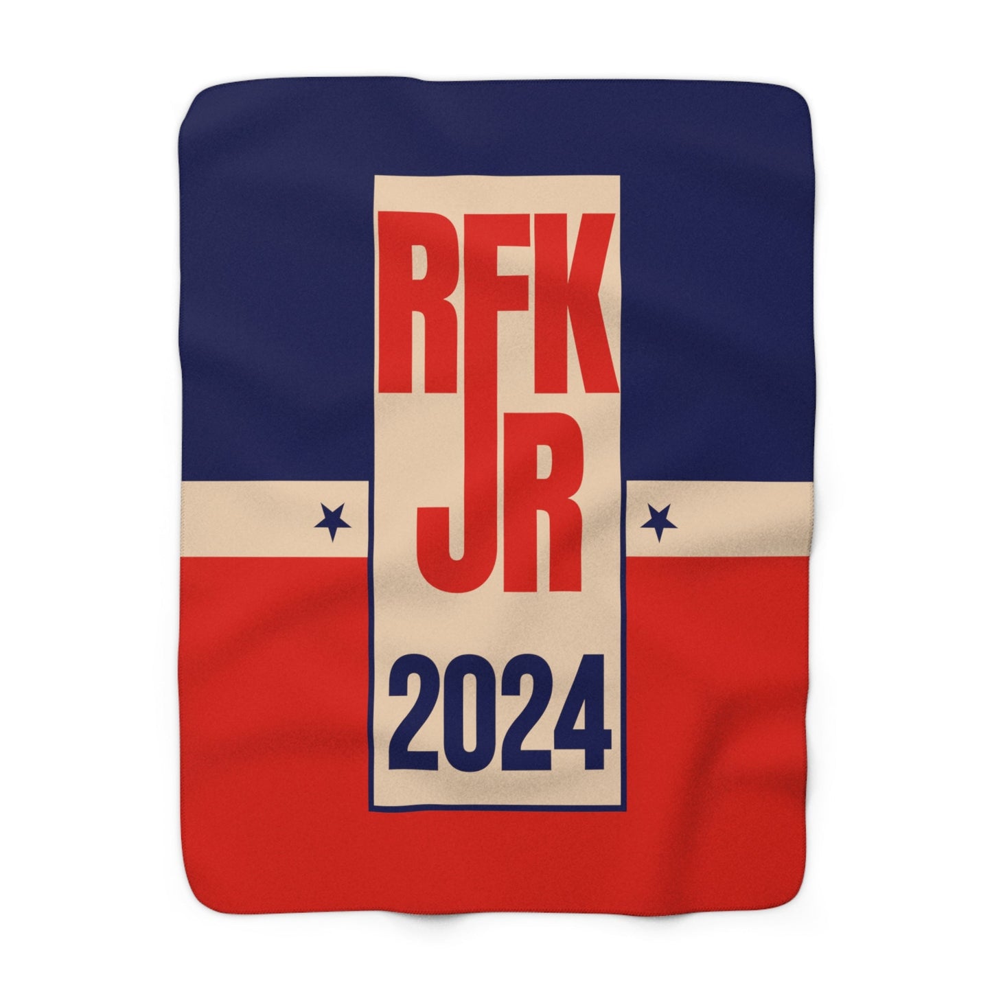 Retro RFK Jr 2024 Sherpa Fleece Blanket - TEAM KENNEDY. All rights reserved