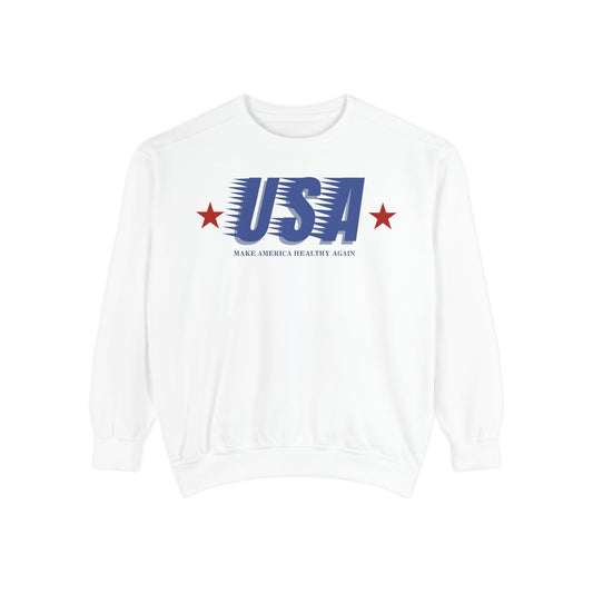 Retro USA Make America Healthy Again Unisex Garment - Dyed Sweatshirt - Team Kennedy Official Merchandise