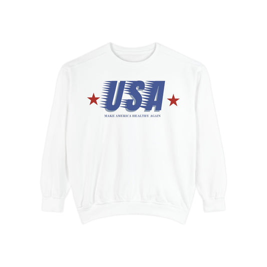 Retro USA Make America Healthy Again Unisex Garment - Dyed Sweatshirt - Team Kennedy Official Merchandise