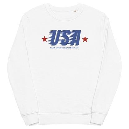 Retro USA Make America Healthy Again Unisex Organic Sweatshirt - Team Kennedy Official Merchandise