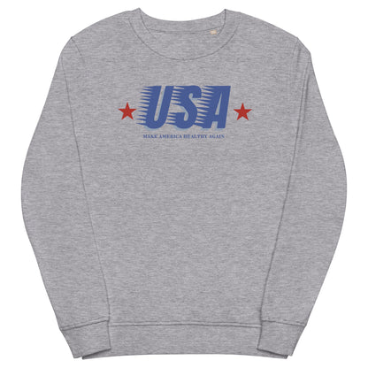 Retro USA Make America Healthy Again Unisex Organic Sweatshirt - Team Kennedy Official Merchandise