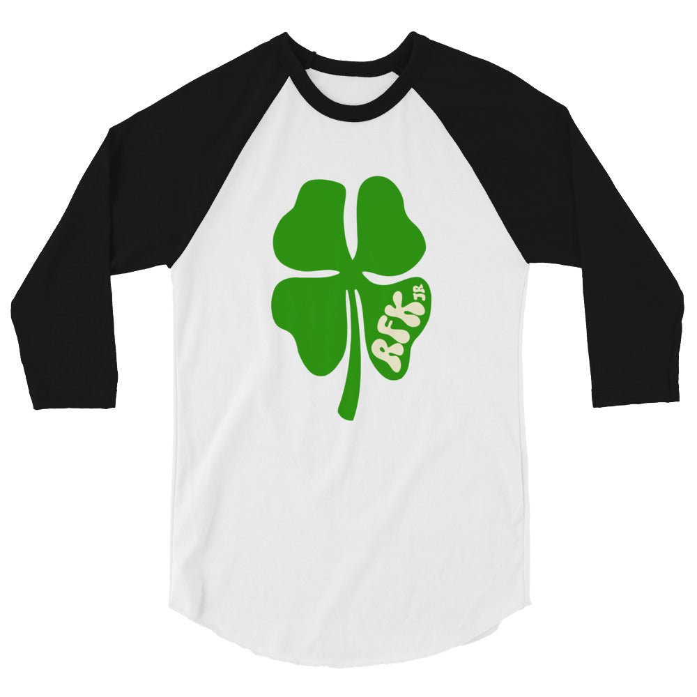 RFK Jr. Clover 3/4 Sleeve Raglan Tee - TEAM KENNEDY. All rights reserved