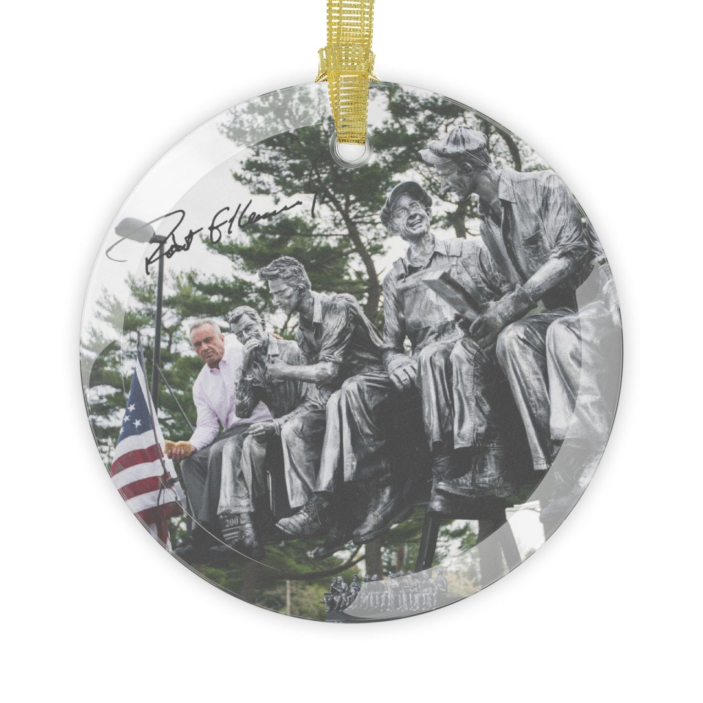 Robert F. Kennedy Jr. Atop A Skyscraper Signature Glass Ornament - Team Kennedy Official Merchandise