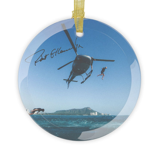 Robert F. Kennedy Jr. Helicopter Signature Glass Ornament - Team Kennedy Official Merchandise