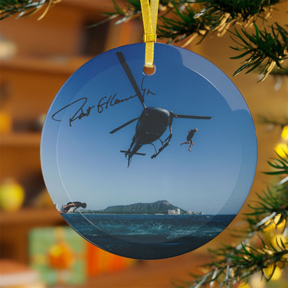 Robert F. Kennedy Jr. Helicopter Signature Glass Ornament - Team Kennedy Official Merchandise