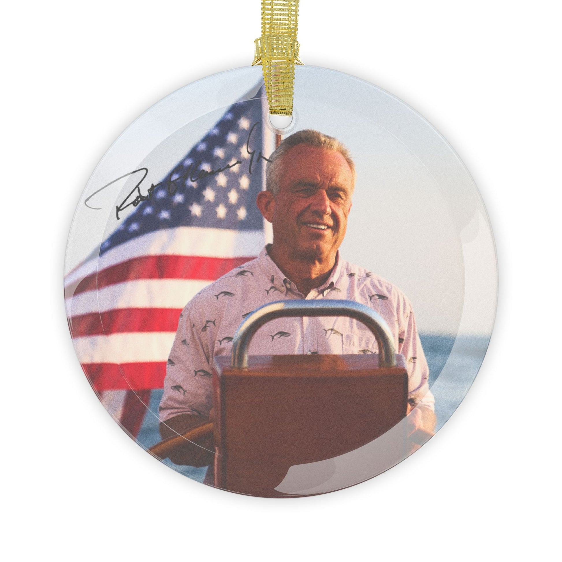 Robert F. Kennedy Jr. Sailing Signature Glass Ornament - Team Kennedy Official Merchandise