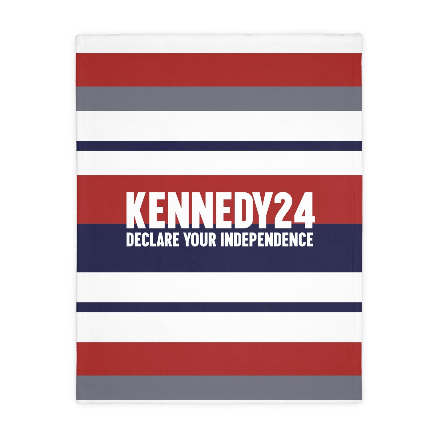 Striped Declare Your Independence Velveteen Minky Baby Blanket (40"x30") - TEAM KENNEDY. All rights reserved