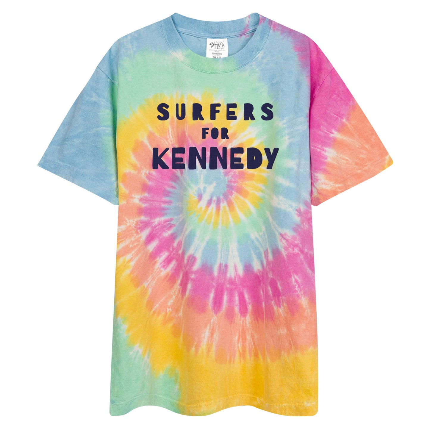 Surfers for Kennedy Embroidered Oversized Tie - Dye Tee - Team Kennedy Official Merchandise