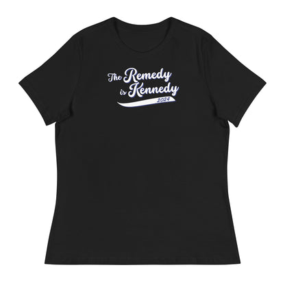 The Remedy is Kennedy Navy Women's Relaxed Tee - TEAM KENNEDY. All rights reserved