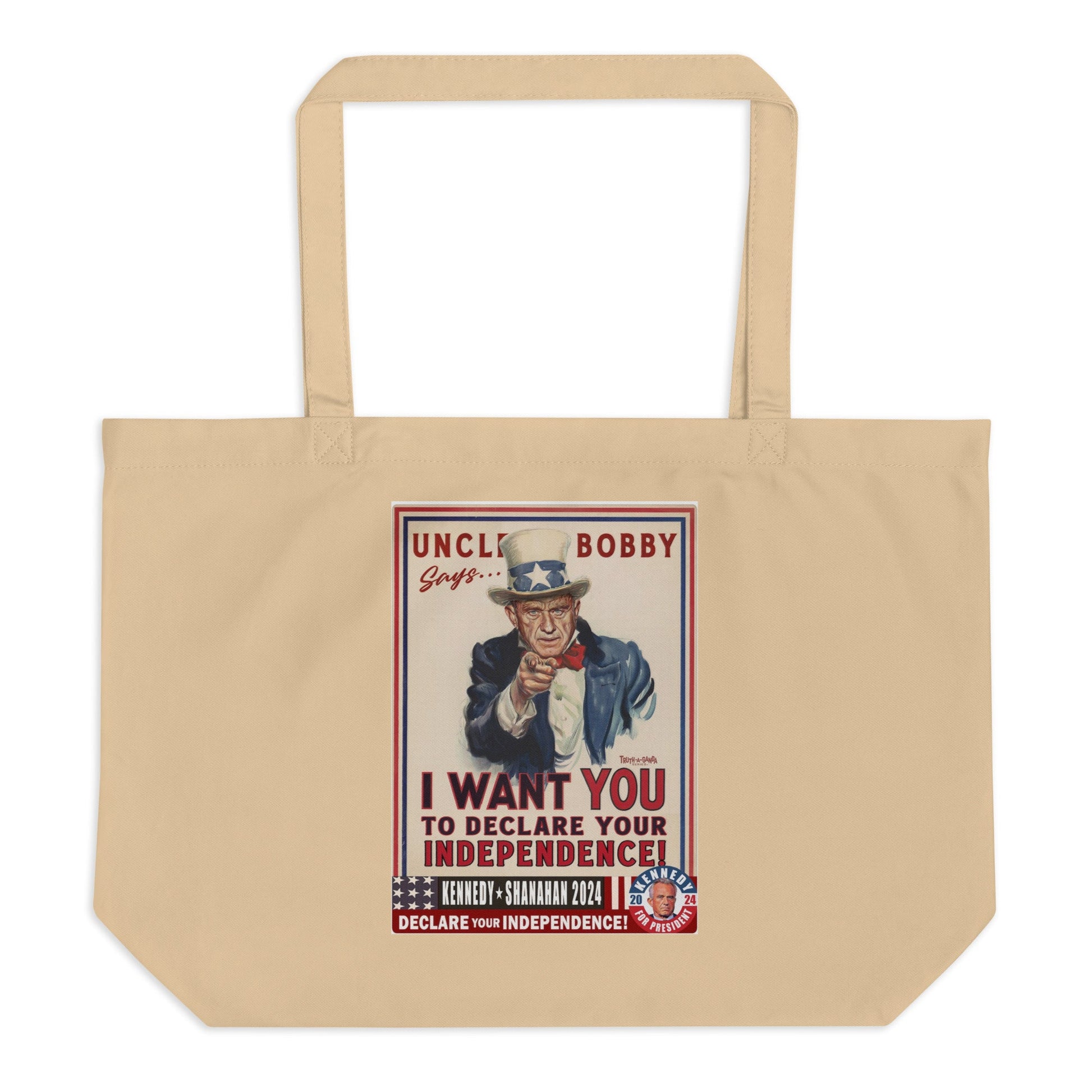 Uncle Bobby Says Truth - a - Ganda Large Organic Tote Bag - Team Kennedy Official Merchandise