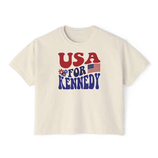 USA for Kennedy Groovy Women's Boxy Tee - Team Kennedy Official Merchandise