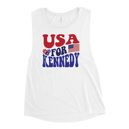 USA for Kennedy Ladies’ Muscle Tank - TEAM KENNEDY. All rights reserved