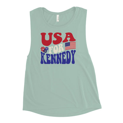 USA for Kennedy Ladies’ Muscle Tank - TEAM KENNEDY. All rights reserved