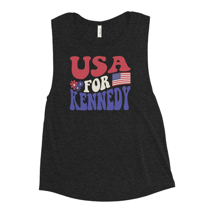 USA for Kennedy Ladies’ Muscle Tank - TEAM KENNEDY. All rights reserved