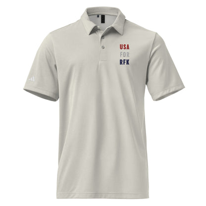 USA for RFK Embroidered Adidas Space - Dyed Polo - Team Kennedy Official Merchandise