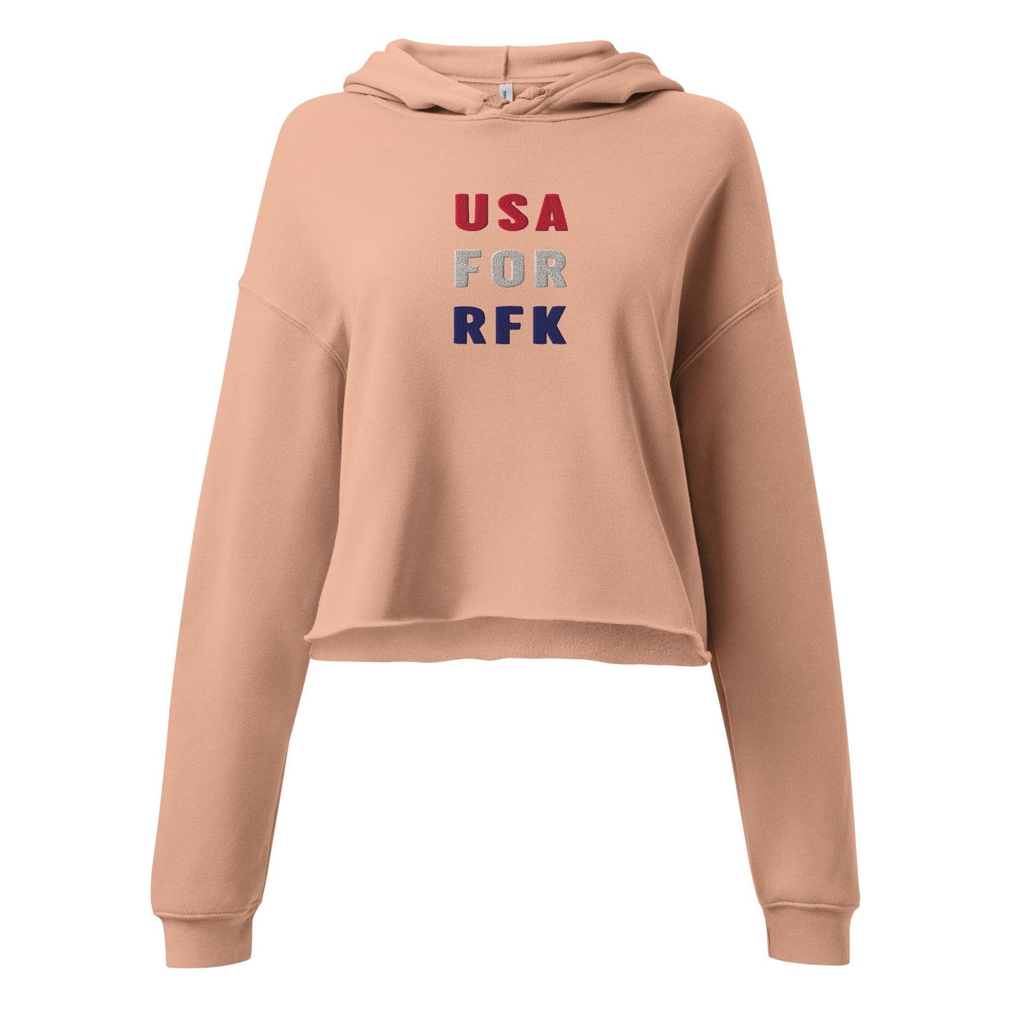 USA for RFK Embroidered Crop Hoodie - Team Kennedy Official Merchandise