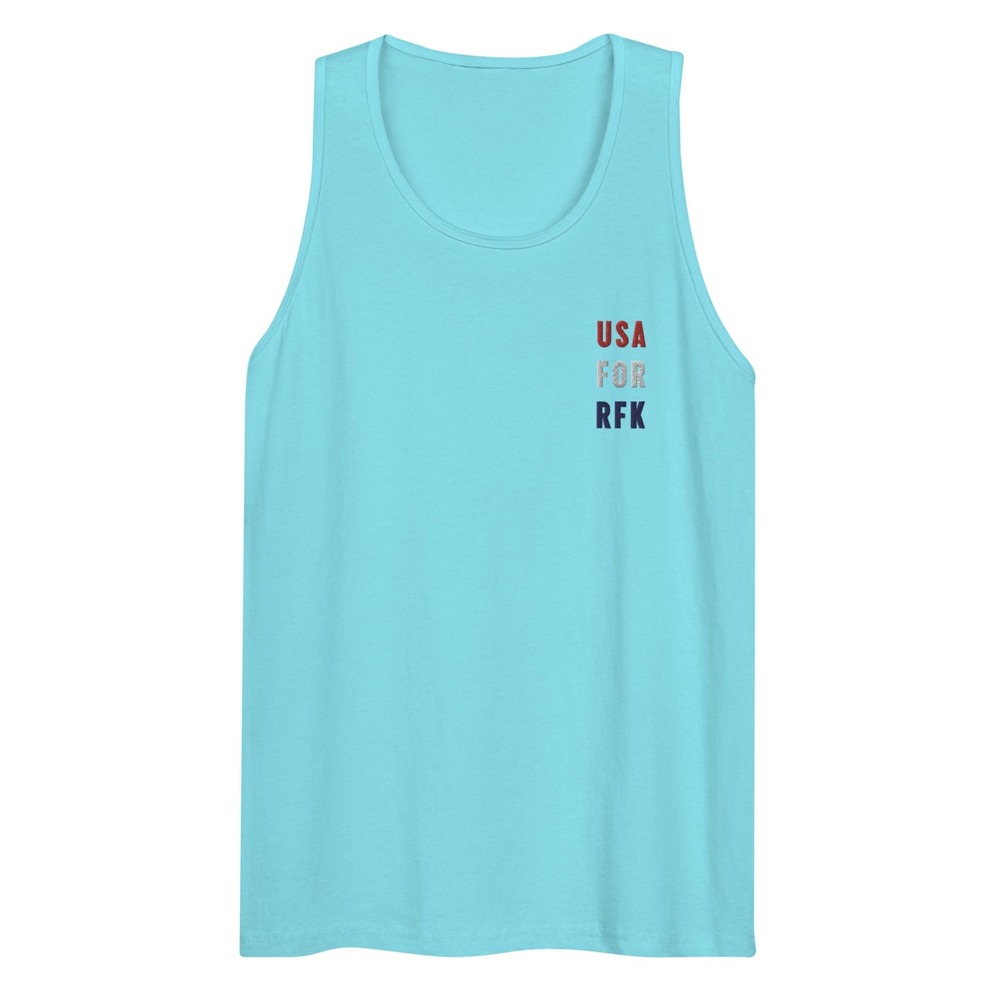 USA for RFK Embroidered Men’s Tank Top - Team Kennedy Official Merchandise