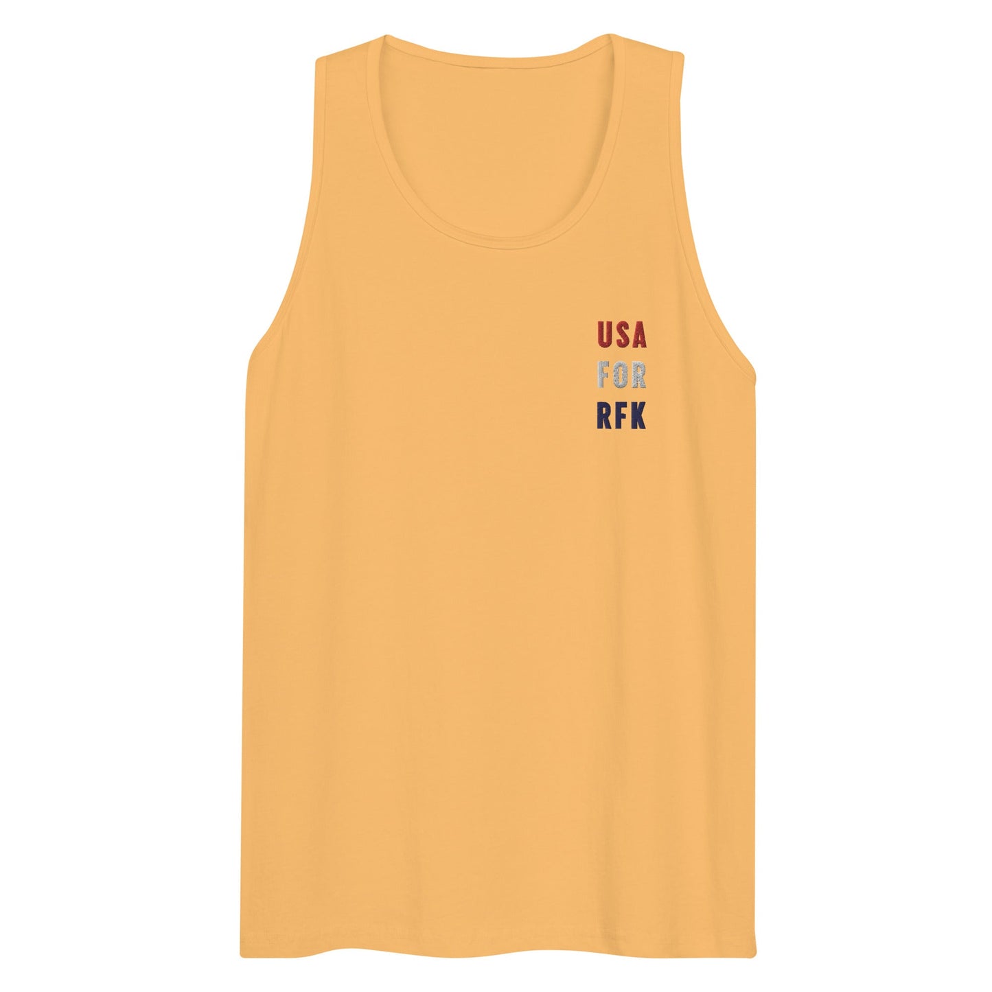 USA for RFK Embroidered Men’s Tank Top - Team Kennedy Official Merchandise