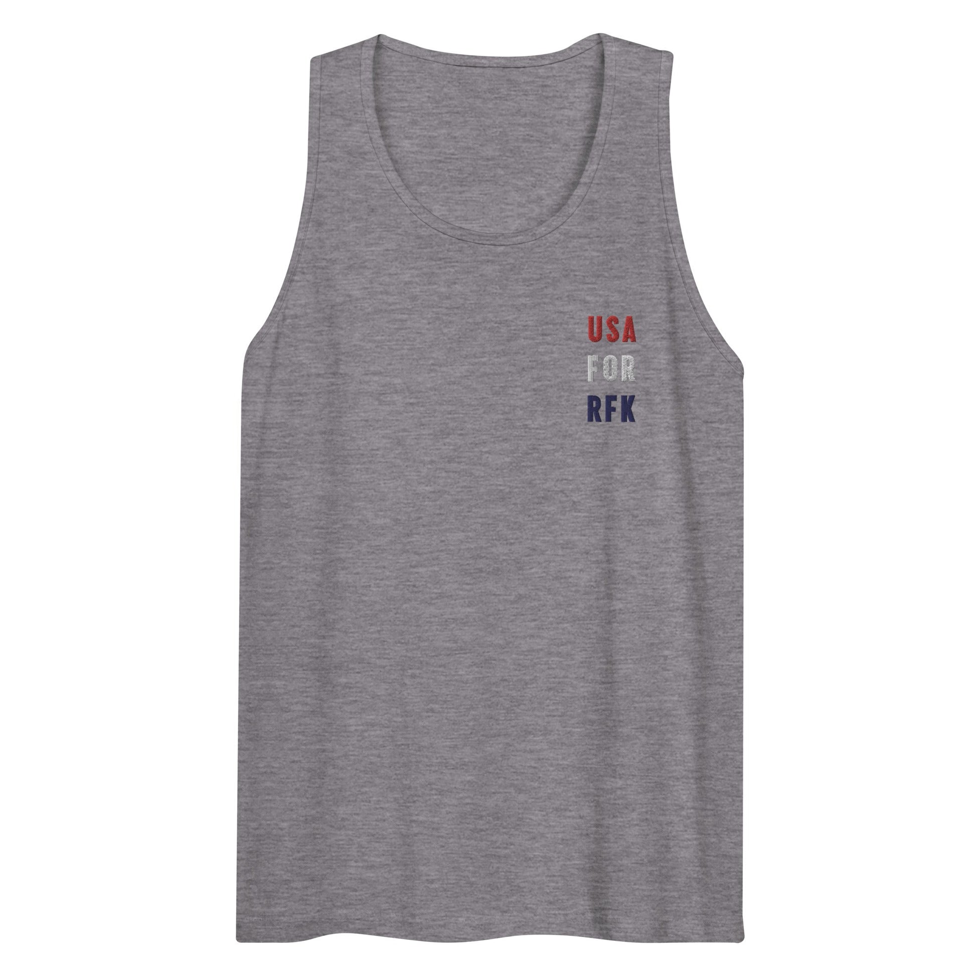 USA for RFK Embroidered Men’s Tank Top - Team Kennedy Official Merchandise