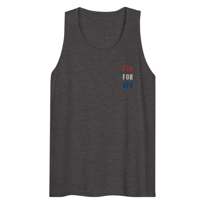 USA for RFK Embroidered Men’s Tank Top - Team Kennedy Official Merchandise