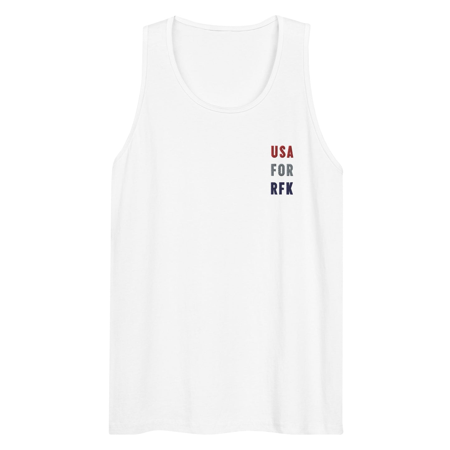 USA for RFK Embroidered Men’s Tank Top - Team Kennedy Official Merchandise