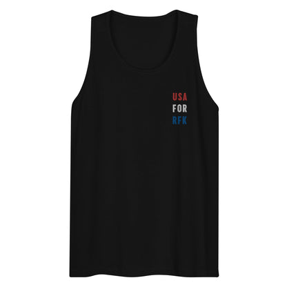 USA for RFK Embroidered Men’s Tank Top - Team Kennedy Official Merchandise