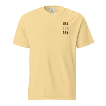 USA for RFK Embroidered Unisex Heavyweight Tee - Team Kennedy Official Merchandise