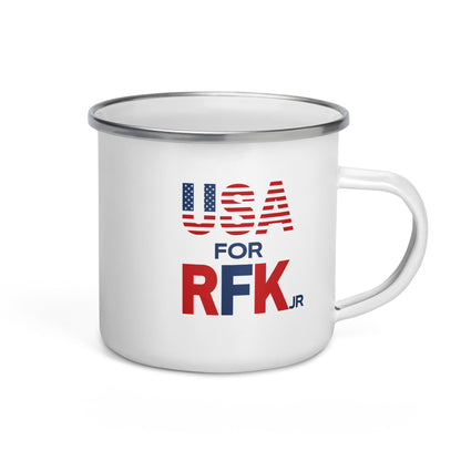 USA for RFK Jr. Enamel Mug - TEAM KENNEDY. All rights reserved