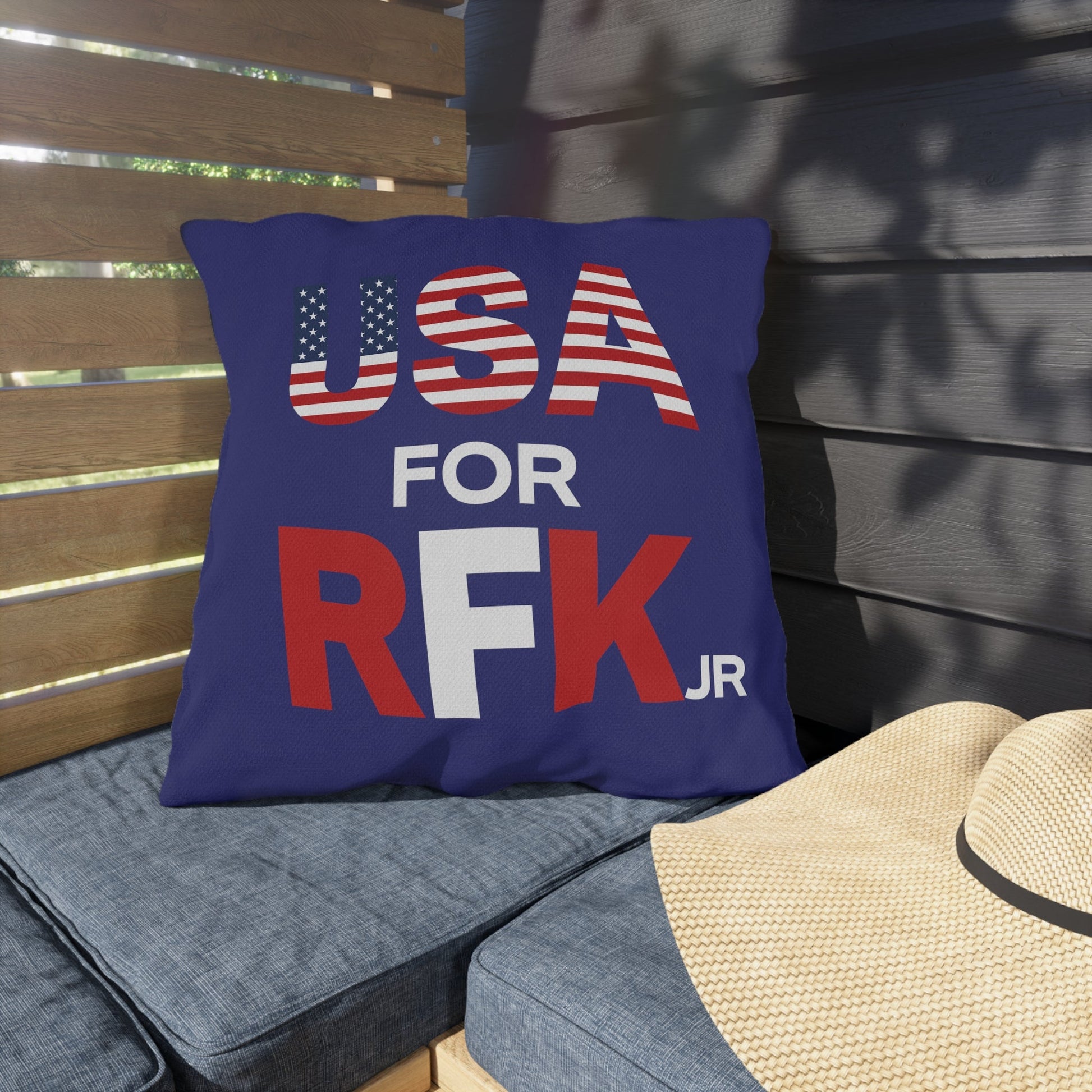 USA for RFK Jr Outdoor Pillow - TEAM KENNEDY. All rights reserved