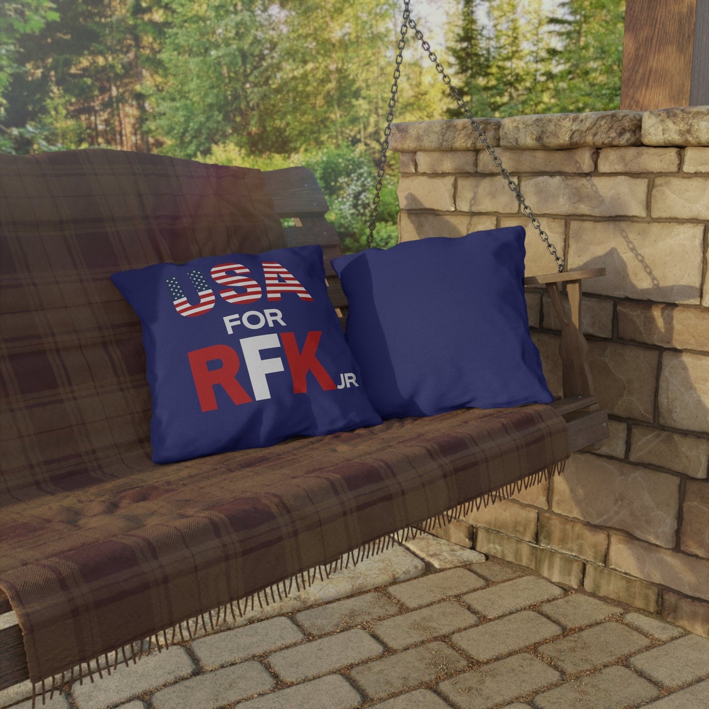 USA for RFK Jr Outdoor Pillow - TEAM KENNEDY. All rights reserved