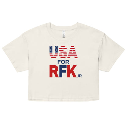 USA for RFK JR Women’s Crop Top - TEAM KENNEDY. All rights reserved